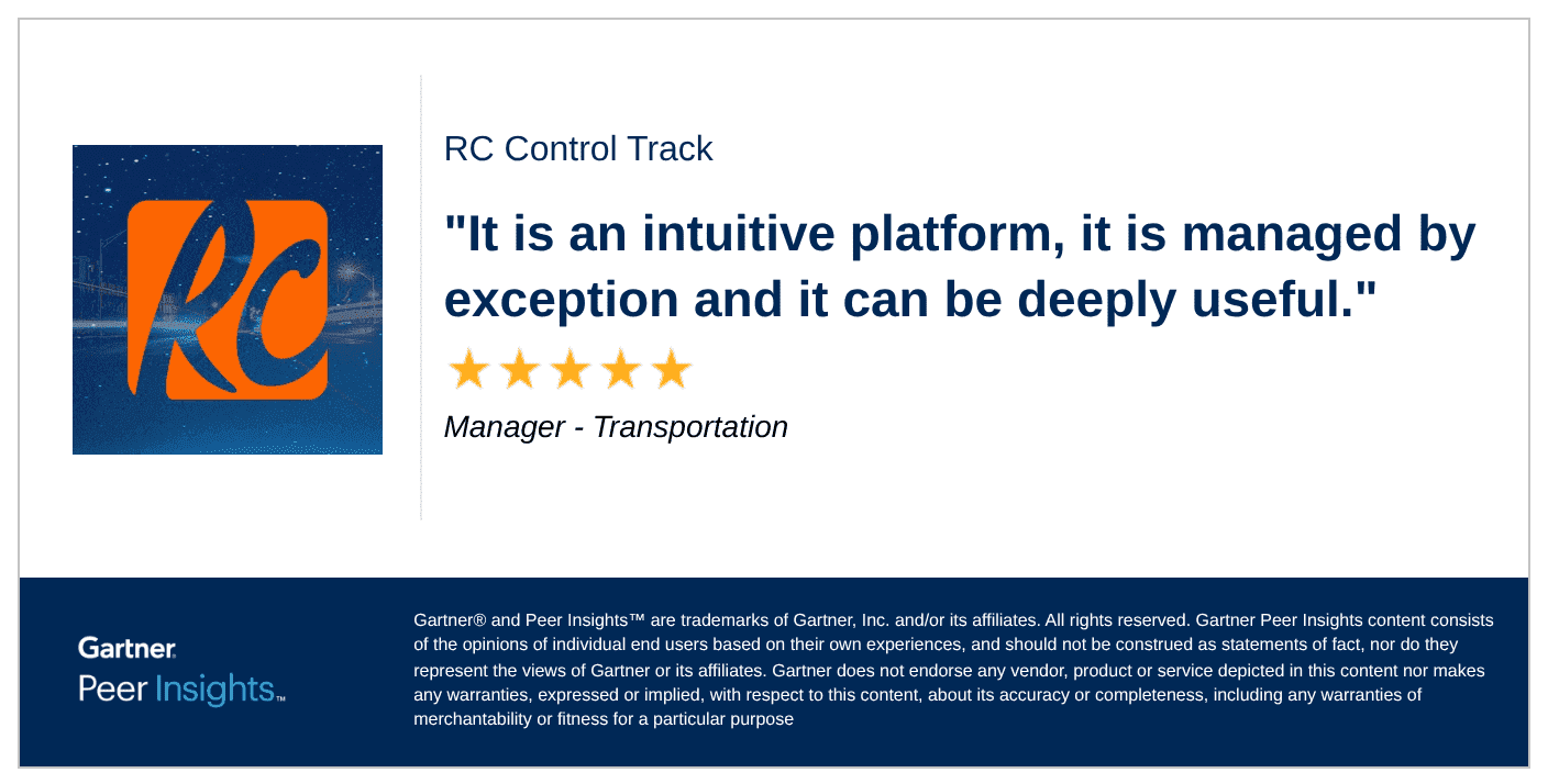 Testimonio de cliente manager de transporte en Gartner Peer Insights sobre Recurso Confiable