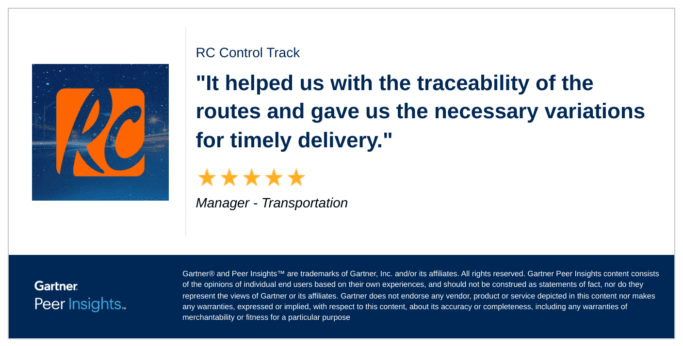 Testimonio de Manager de Transporte en Gartner Peer Insights sobre Recurso Confiable