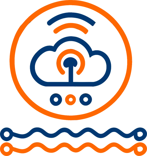 Ícono de IoT para conectividad y monitoreo logístico en tiempo real de Recurso Confiable