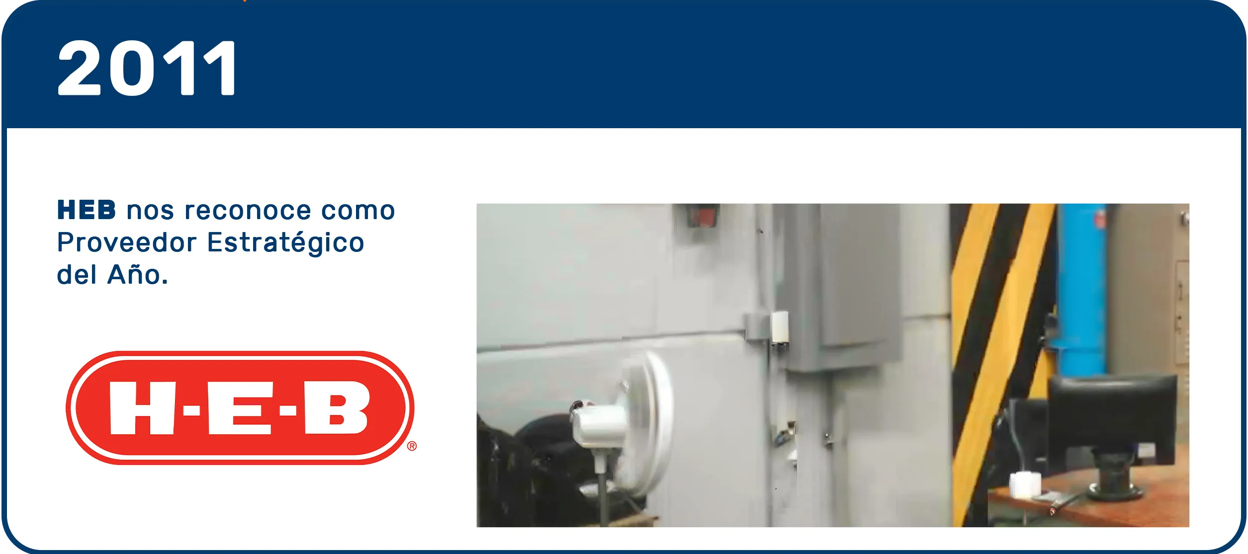 HEB entrega a Recurso Confiable el premio al proveedor estratégico en 2011, apoyando la Real-Time Transportation Visibility Platform.