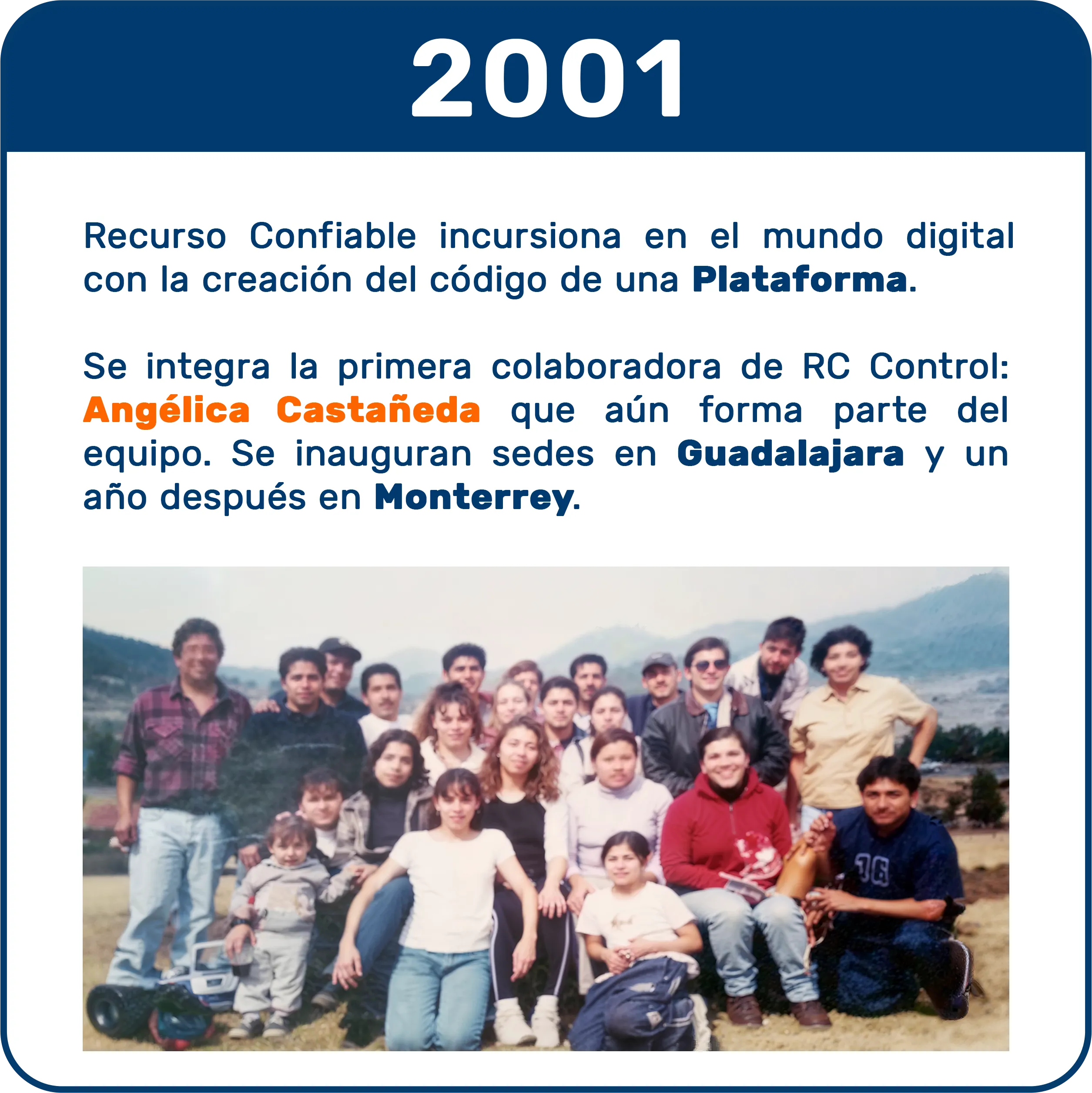 Entrada de Recurso Confiable al mundo tecnológico en 2001 con la creación del código de la Real-Time Transportation Visibility Platform.